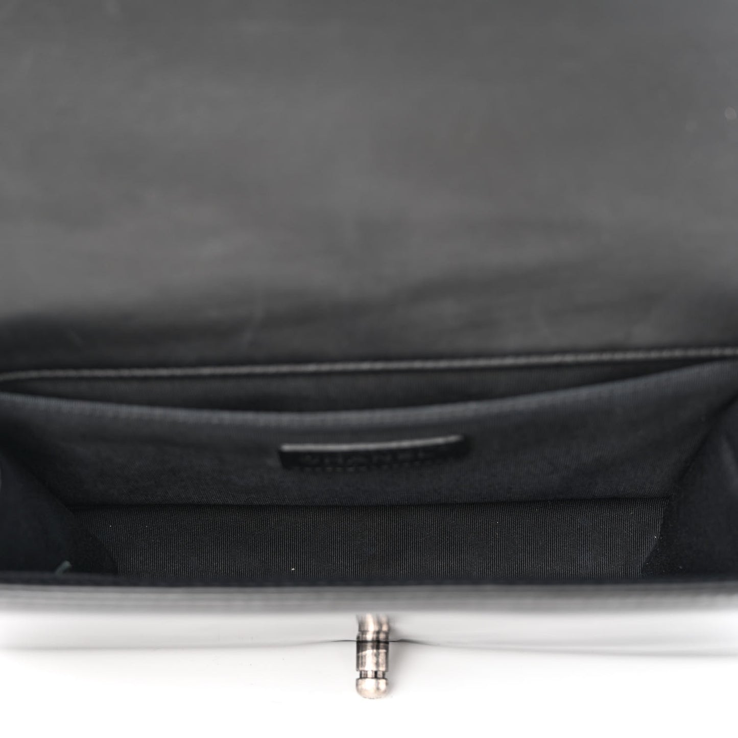 Patent Calfskin Quilted Medium Boy Flap Black