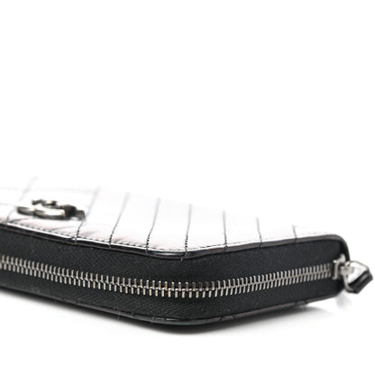 Chanel Glazed Calfskin Quilted Small Coco Boy Zip Around Wallet Black 10 of 12