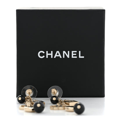 Chanel CC Pearl N°5 Perfume Bottle Charm Drop Earrings Gold Black 5 of 5
