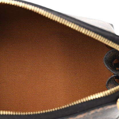 Celine Triomphe Canvas Calfskin Leopard Print Mini Clutch on Chain Black Tan 5 of 13