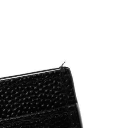 Saint Laurent Grain De Poudre Matelasse Chevron Monogram Credit Card Case Black 8 of 9