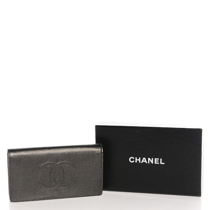 Chanel Caviar Yen Wallet Dark Silver 9 of 9