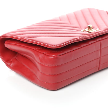 Chanel Calfskin Chevron Quilted Small Statement Flap Red 8 of 9
