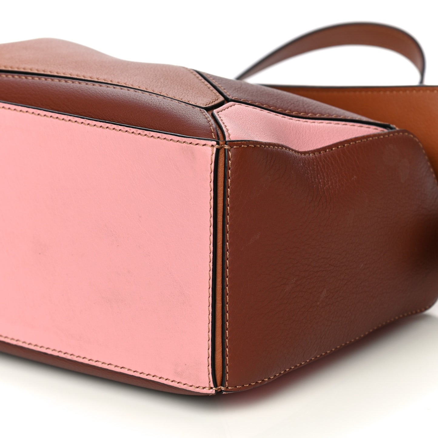 Calfskin Small Puzzle Bag Tan Medium Pink