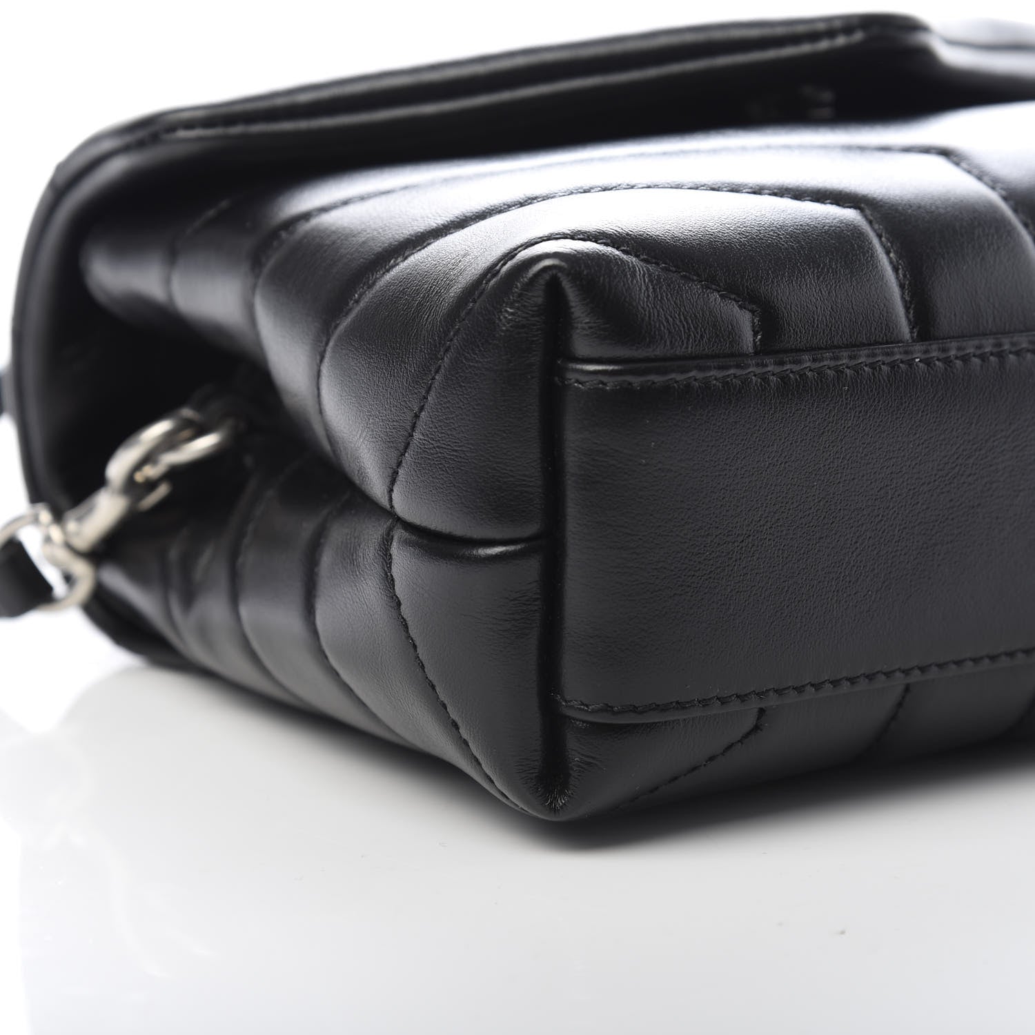 Saint Laurent Calfskin Y Quilted Monogram Toy Loulou Crossbody Bag Black 9 of 11