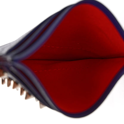 Christian Louboutin Calfskin Paris Spikes Kios Card Holder Purple 5 of 10