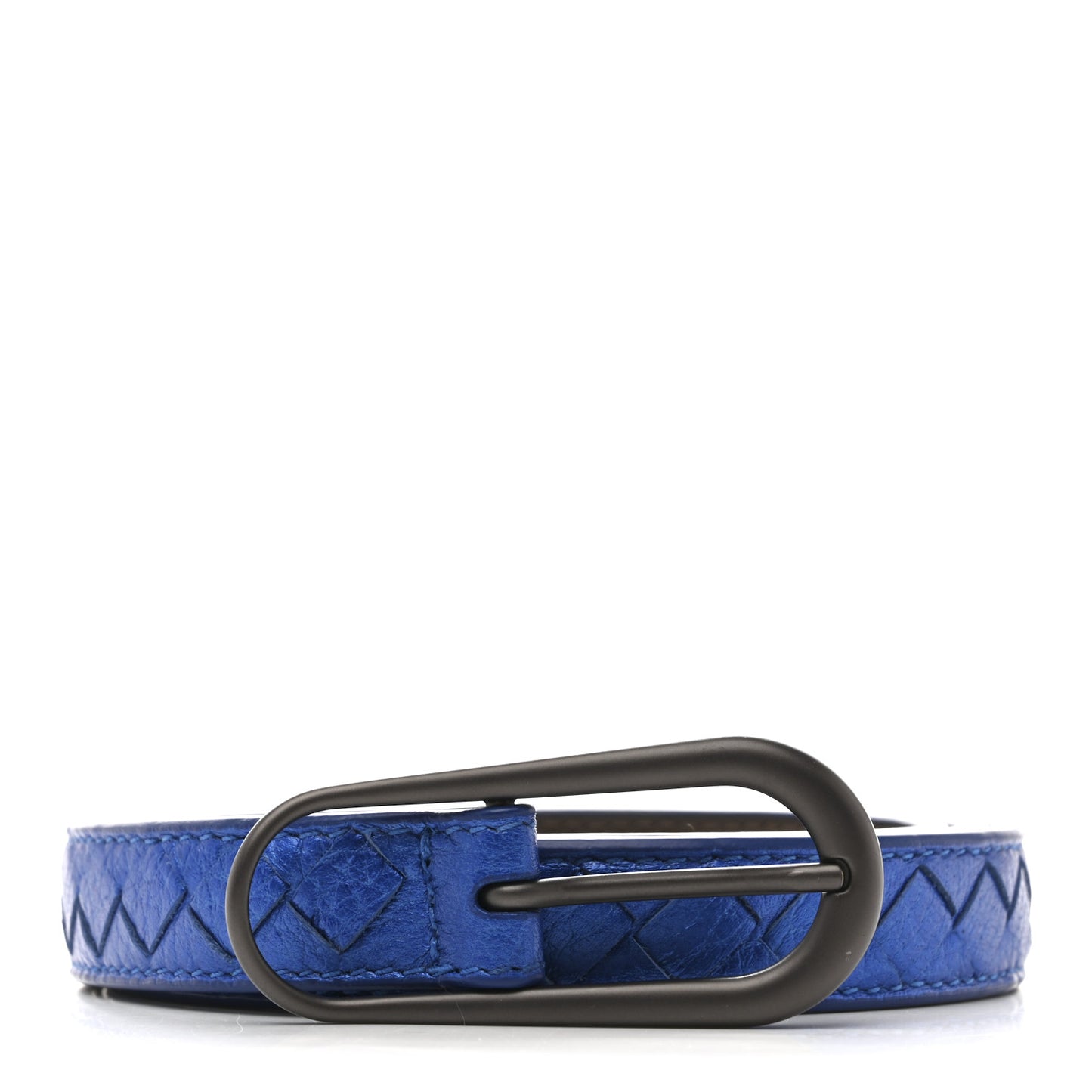 Metallic Nappa Intrecciato Belt 80 32 Blue