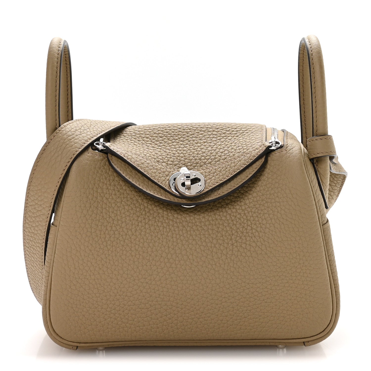 Hermes Taurillon Clemence Mini Lindy 20 Beige Marfa 1 of 11