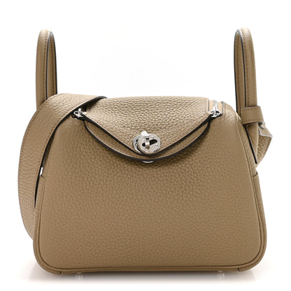 Hermes Taurillon Clemence Mini Lindy 20 Beige Marfa 1 of 11