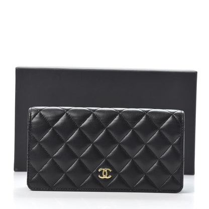 Chanel Lambskin Quilted Yen Wallet Black 10 of 10