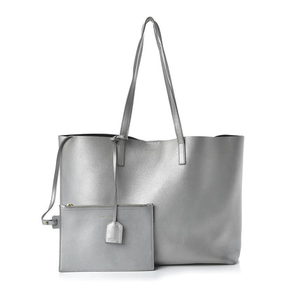 Saint Laurent Metallic Calfskin Large Shopping Tote Silver 1 of 11