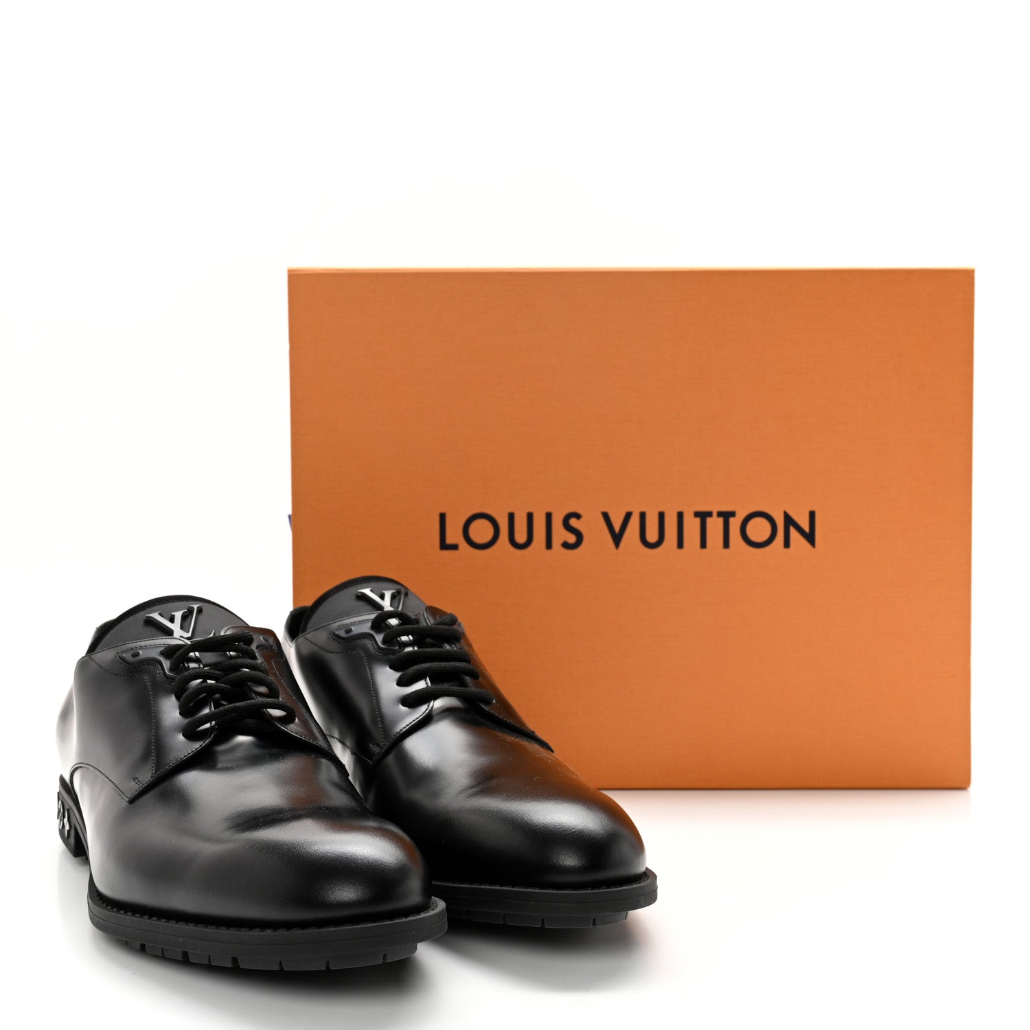 Louis Vuitton Calfskin Mens Formal Derby Shoes 9.5 Black 12 of 12