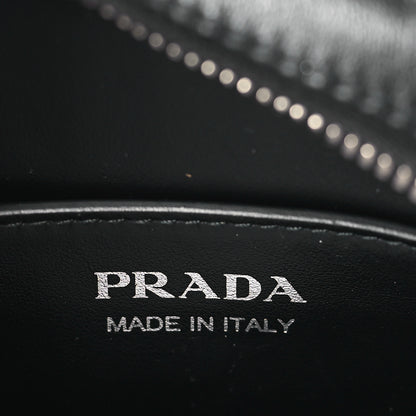 Prada Soft Calfskin Impunture Diagramme Dome Crossbody Bag Black 6 of 8