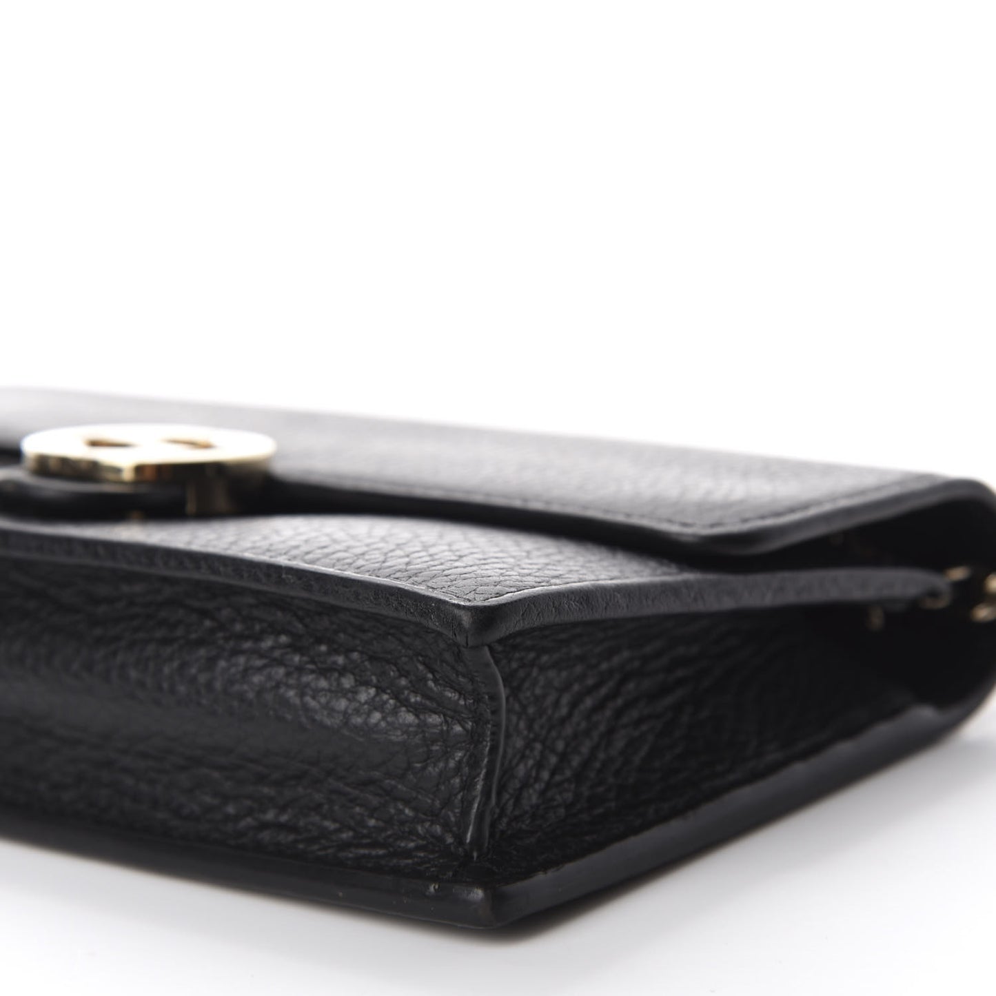 Dollar Calfskin Interlocking G Chain Wallet Black