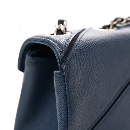 Chanel Caviar Macro Chevron Single Flap Blue 16 of 18