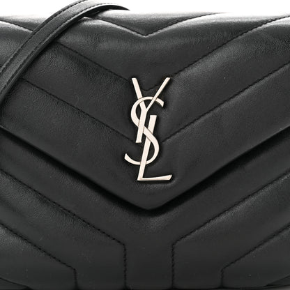 Saint Laurent Calfskin Y Quilted Monogram Toy Loulou Crossbody Bag Black 8 of 13