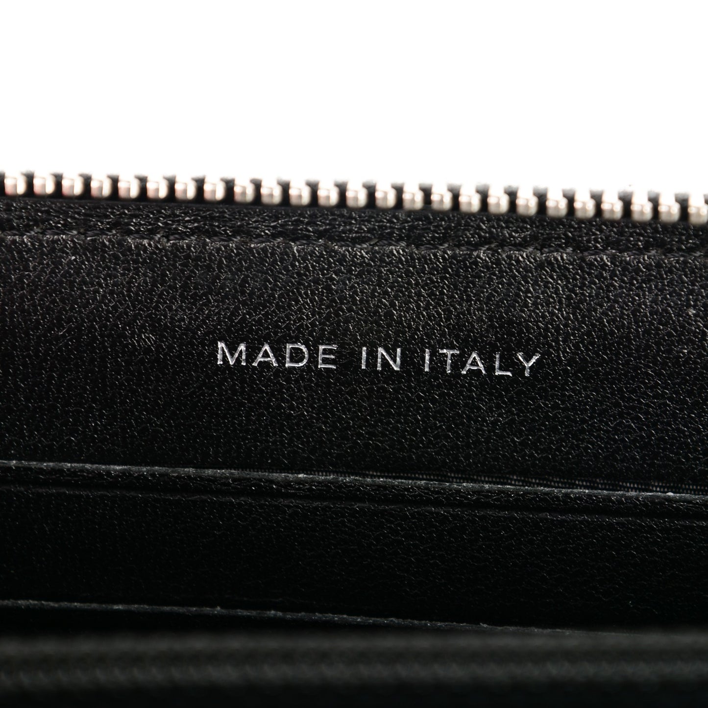 Lambskin Quilted Small Zip Around Wallet Black