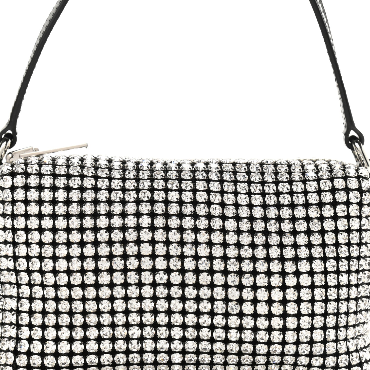 Alexander Wang Mesh Crystal Rhinestone Mini Heiress Pouch Black Silver 13 of 17