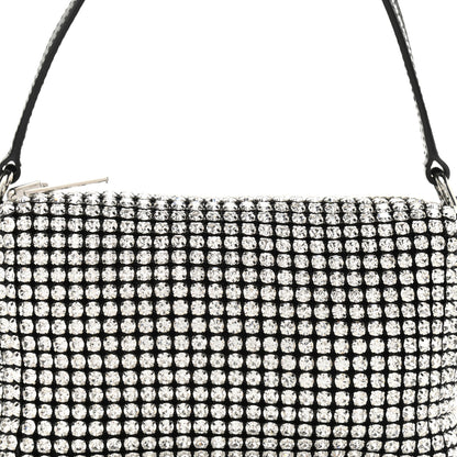 Alexander Wang Mesh Crystal Rhinestone Mini Heiress Pouch Black Silver 13 of 17