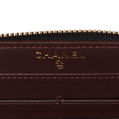 Chanel Lambskin Quilted Large Gusset Zip Around Wallet Black 6 of 10