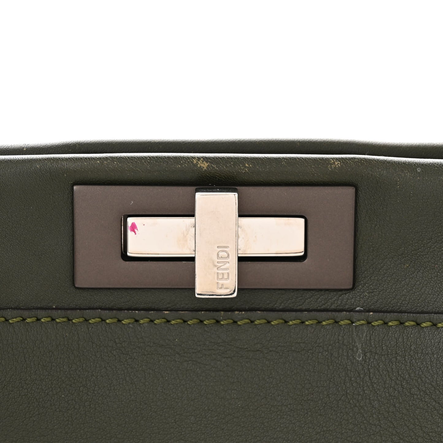Vitello Seta Shiny Nappa Large Peekaboo Iconic Satchel Verde Prato
