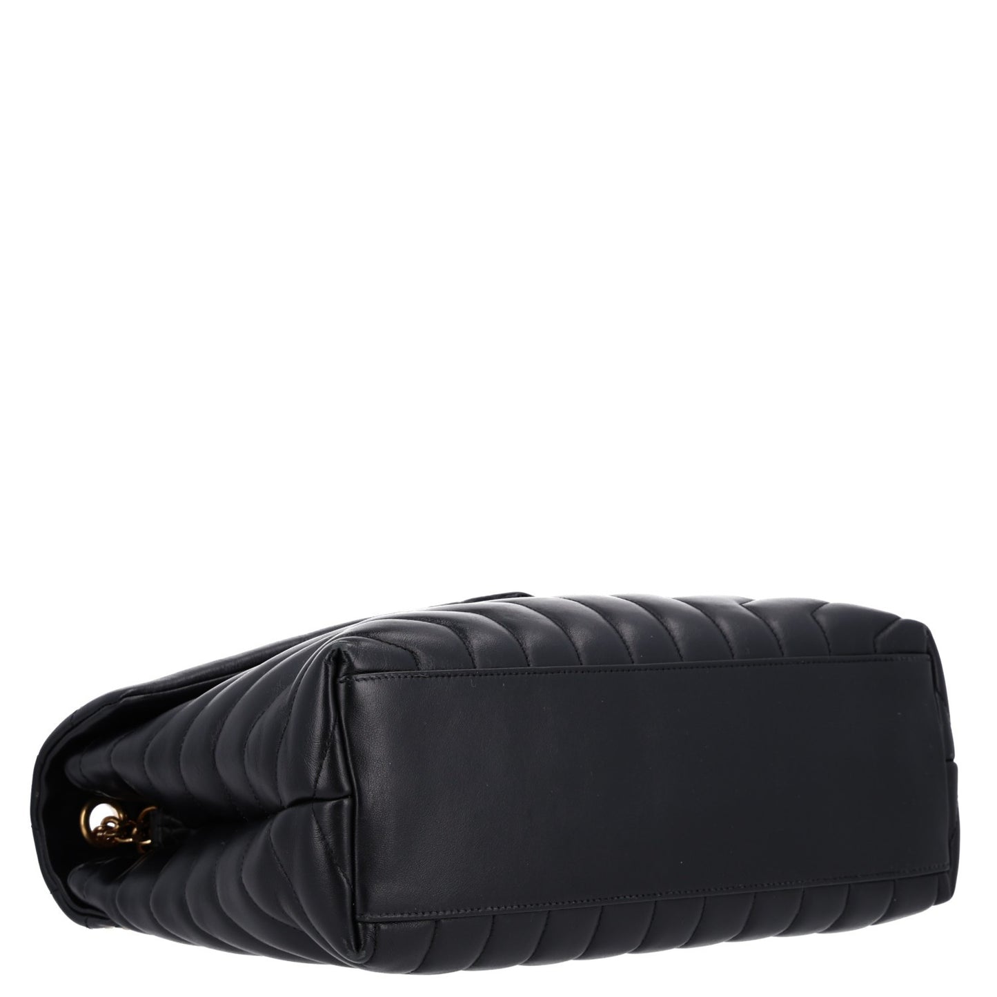 Calfskin Y Quilted Monogram Medium Loulou Chain Satchel Black