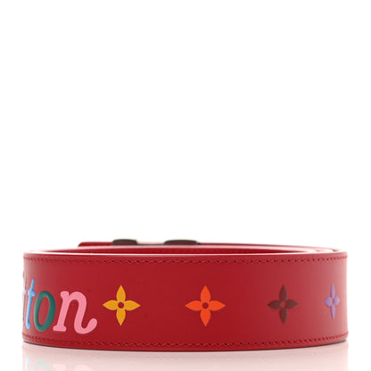 Louis Vuitton Calfskin 35mm LV New Wave Belt 80 32 Red 2 of 8