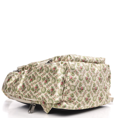 Gucci X MLB Satin Floral Print NY Yankees Patch Backpack Ivory Green 3 of 10