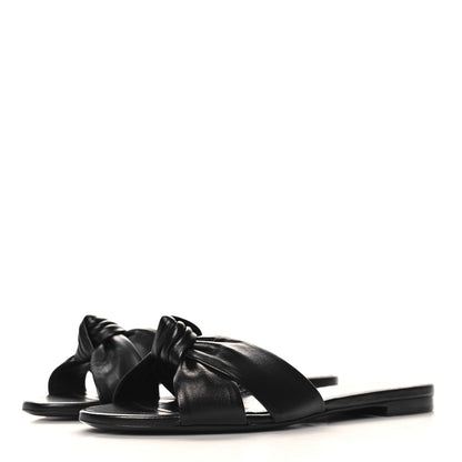 Saint Laurent Incrociato Muriel Bianca Slide Sandals 37.5 Black 4 of 9