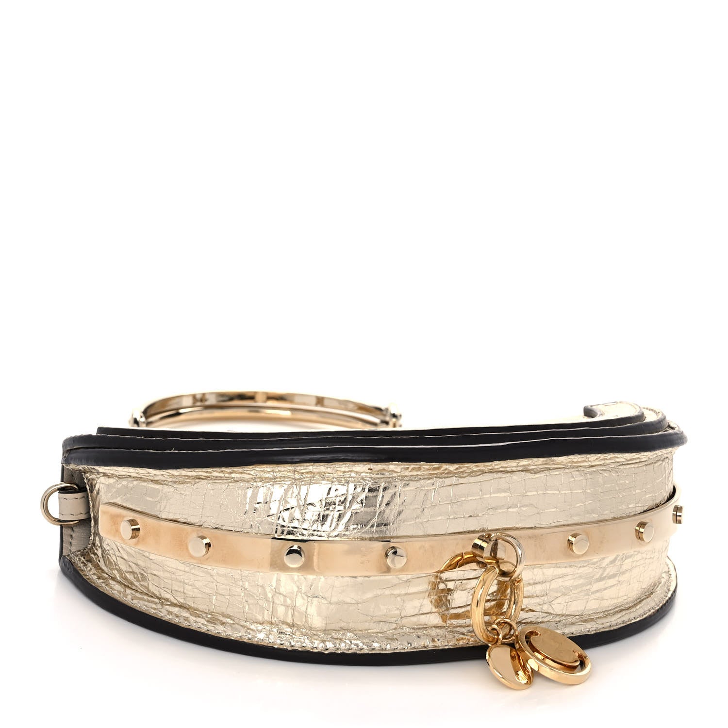 Chloe Metallic Calfskin Small Nile Bracelet Minaudiere Bag Gold 4 of 10