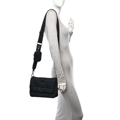 Prada Re-Nylon Quilted Padded Flap Shoulder Bag Black 2 of 10