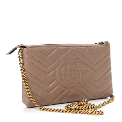 Gucci Calfskin Matelasse Mini GG Marmont Chain Bag Porcelain Rose 3 of 10