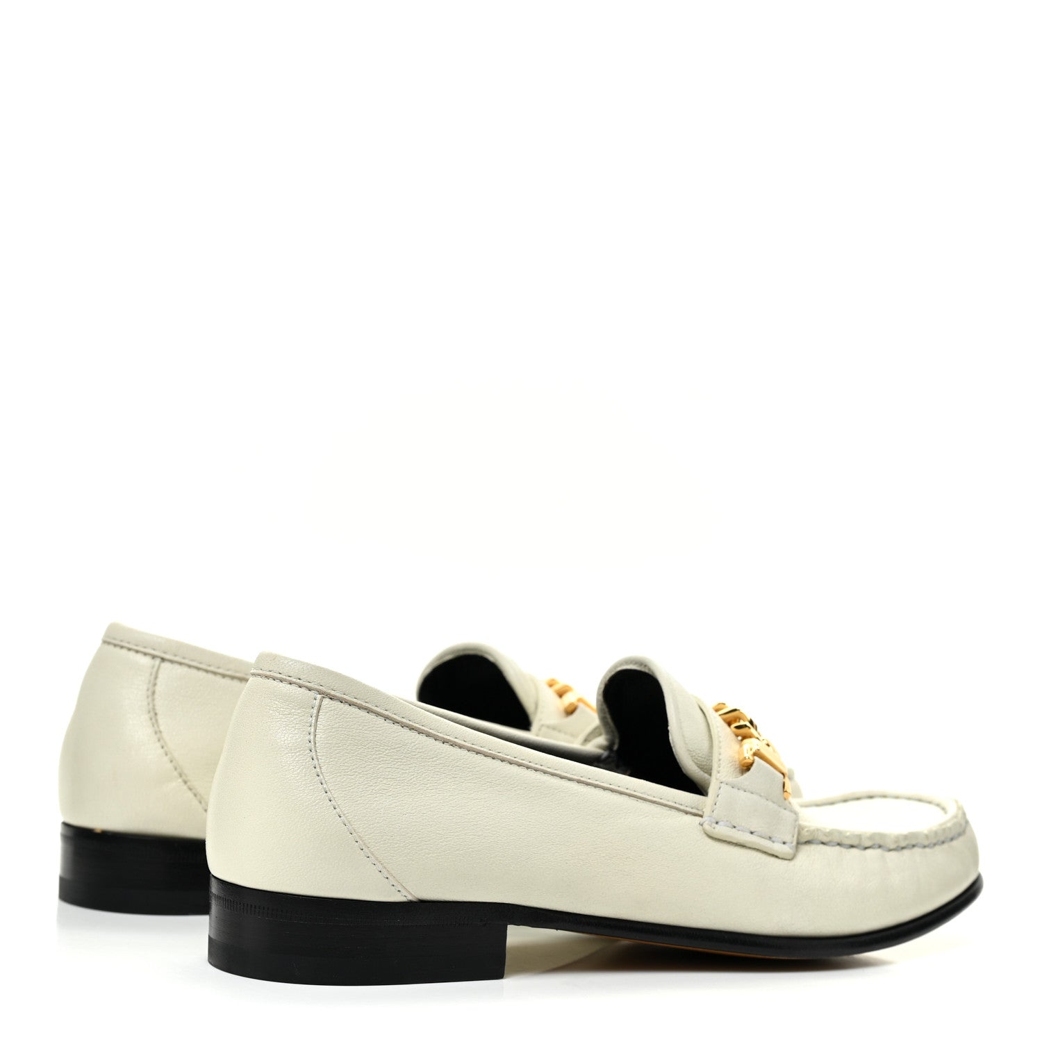 Gucci Calfskin Womens Chain Loafers 38.5 White 5 of 11