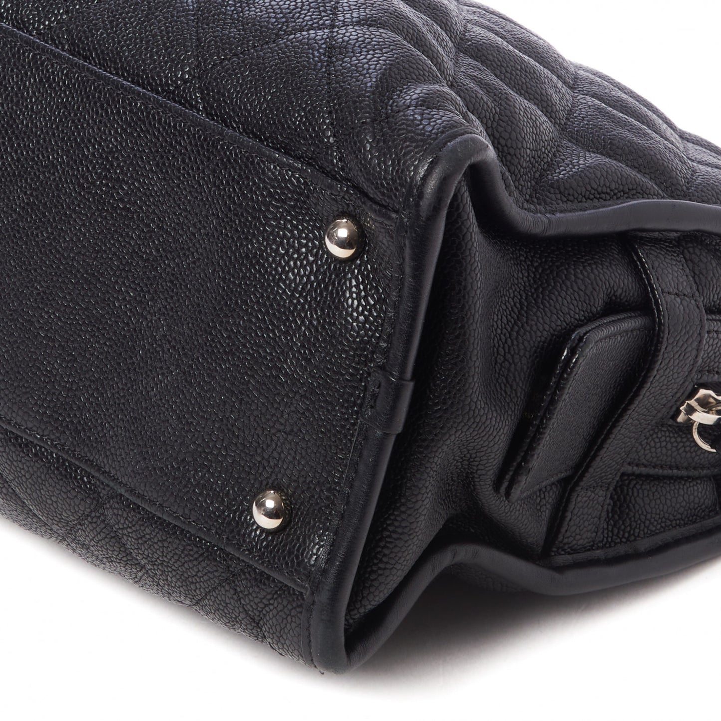 Caviar Quilted French Riviera Tote Black