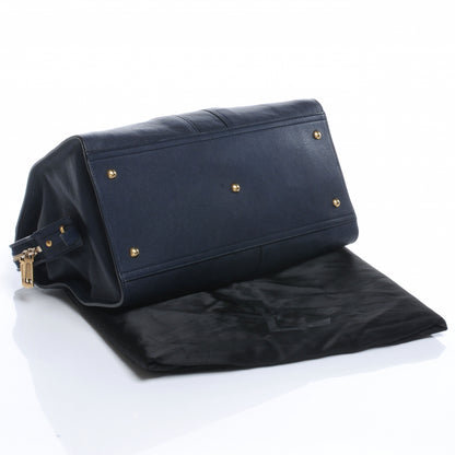 Saint Laurent Leather Medium Cabas Chyc Navy 4 of 7