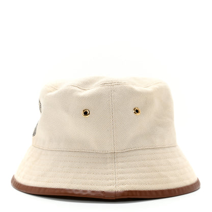 Burberry Canvas Logo Print Bucket Hat M Natural Tan 4 of 12