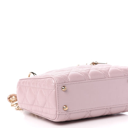 Christian Dior Metallic Lambskin Cannage Mini Lady Dior Lotus 8 of 11