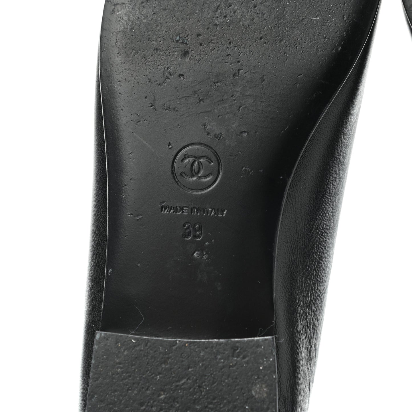 Lambskin Patent Cap Toe Ballerina Flats 39 Black