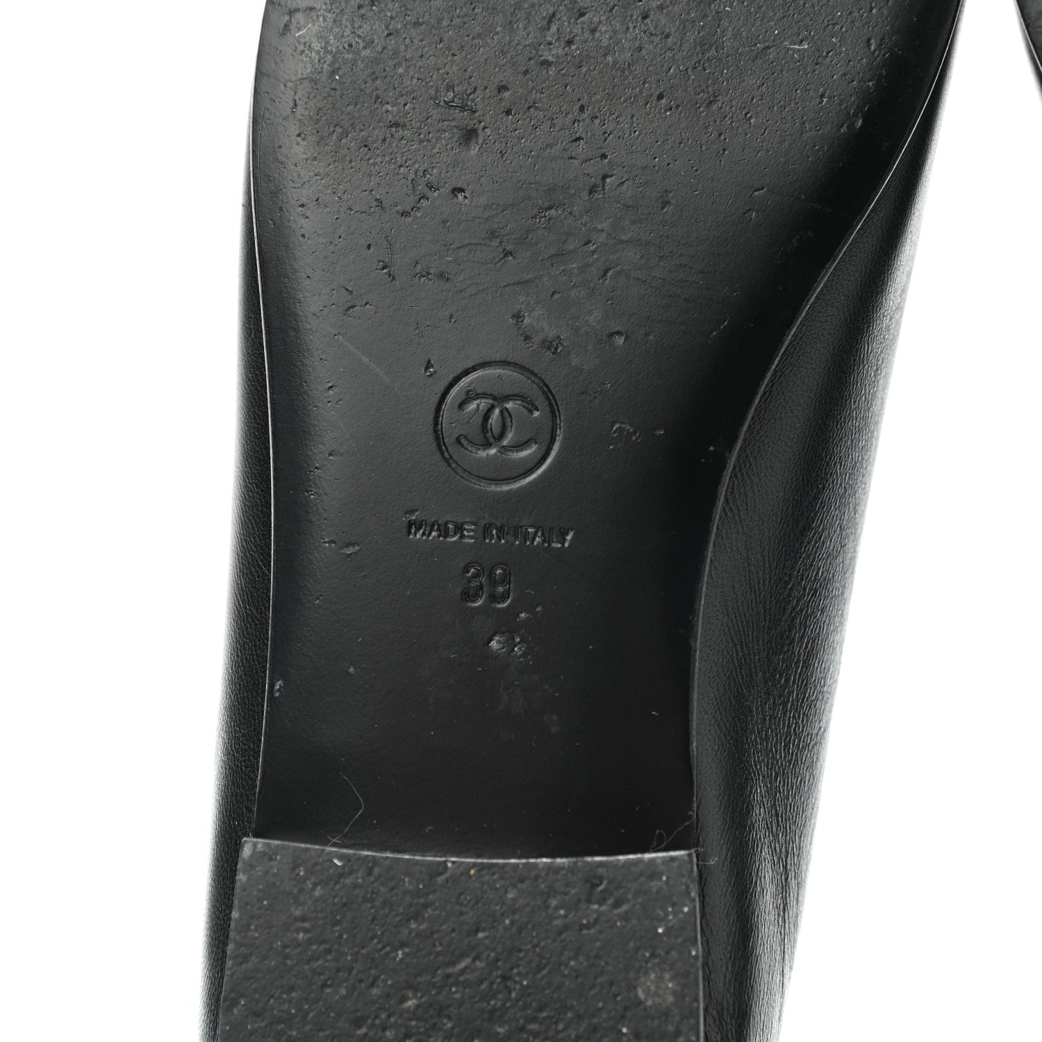 Chanel Lambskin Patent Cap Toe Ballerina Flats 39 Black 6 of 13