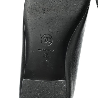 Chanel Lambskin Patent Cap Toe Ballerina Flats 39 Black 6 of 13