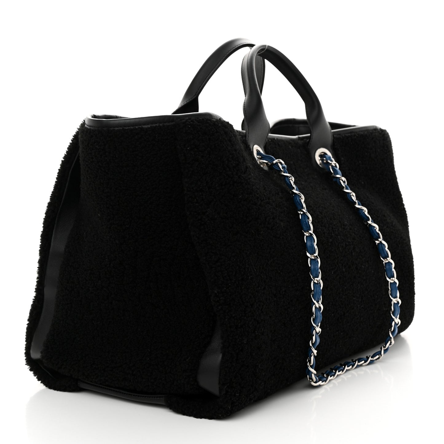 Shearling Large Deauville Tote Black