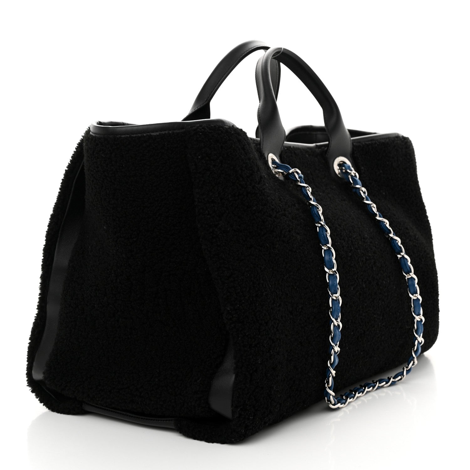 Chanel Shearling Large Deauville Tote Black 3 of 11