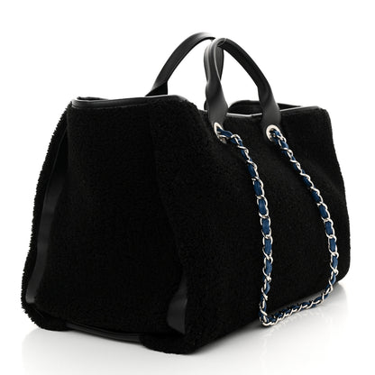 Chanel Shearling Large Deauville Tote Black 3 of 11