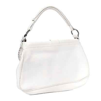 Christian Dior Calfskin Whipstitch Gaucho Double Saddle Bag White 2 of 16