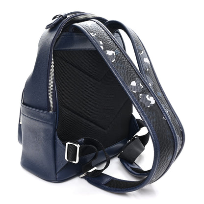 MCM Calfskin Visetos Floral Leopard Klassik Small Stark Backpack Blue Black 3 of 10