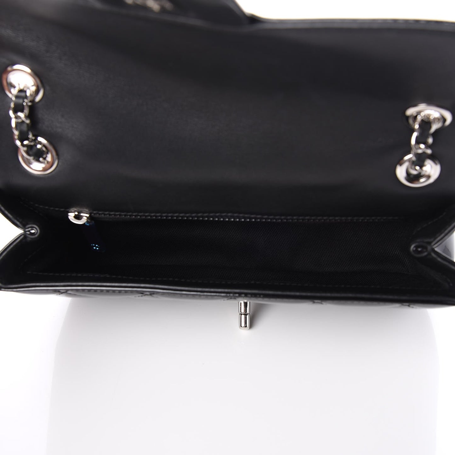 Patent Quilted Small Coco Shine Flap Black