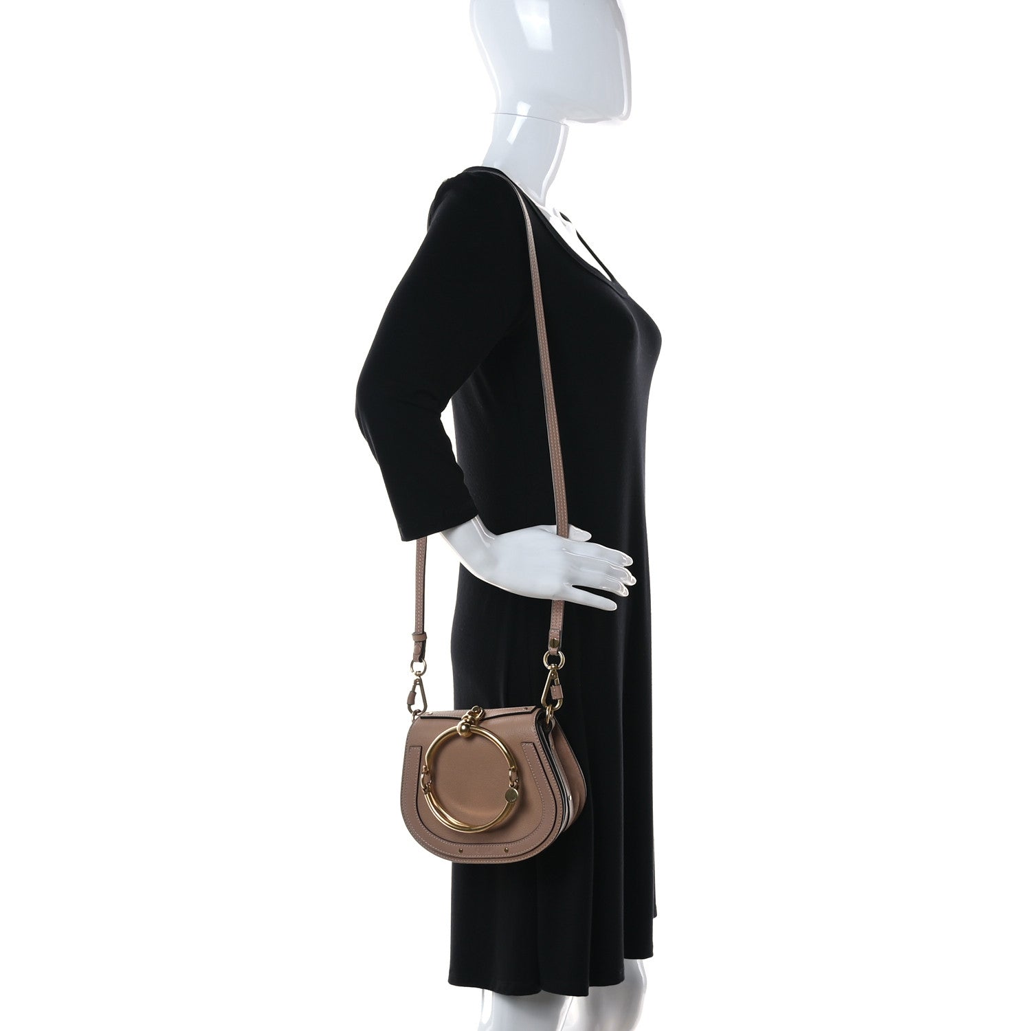 Chloe Calfskin Suede Small Nile Bracelet Bag Biscotti Beige 2 of 9