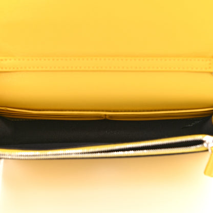 Fendi Vitello Cruise F is Fendi Bi-Color FF 1974 Embossed Medium Envelope Wallet On Chain Maya Black Sunflower 5 of 9