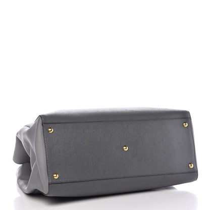 Fendi Vitello Elite Large 2Jours Tote Grigio Grigio Chiaro 4 of 11