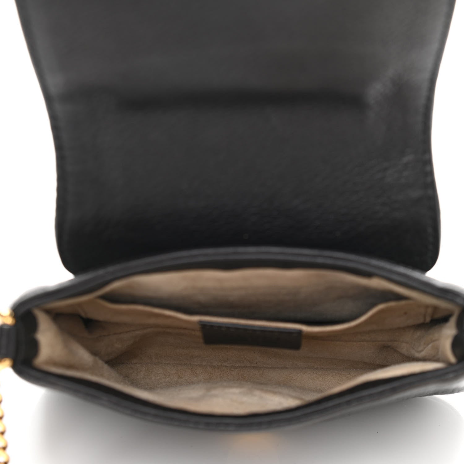 Gucci Pebbled Calfskin Small 1973 Chain Shoulder Bag Black 5 of 10